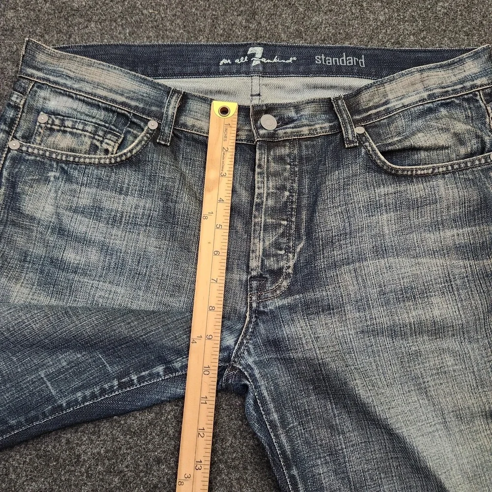 7 For All Mankind Men's 36 Standard Blie Medium Wash Straight Leg Jeans